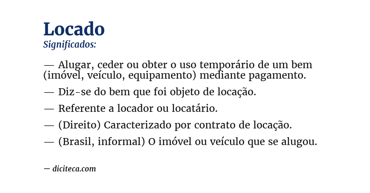 Significado de locado