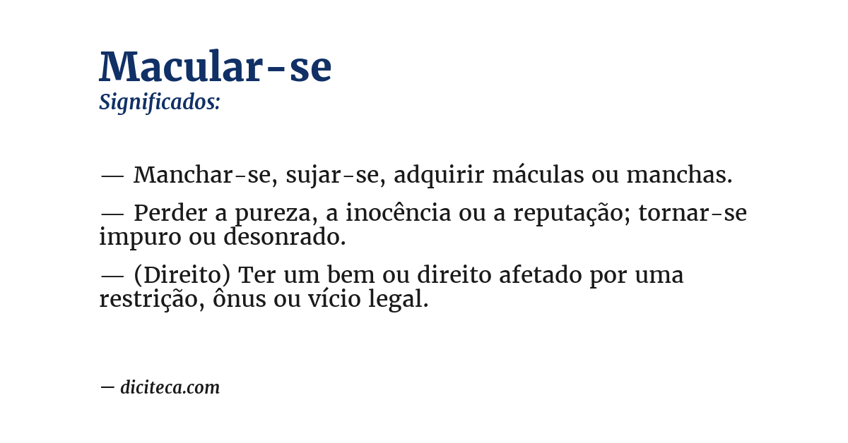 Significado de macular-se