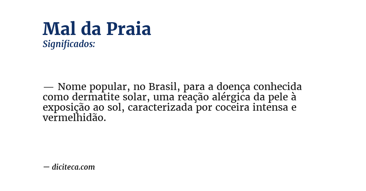 Significado de mal da praia