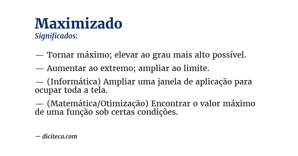 Significado de maximizado