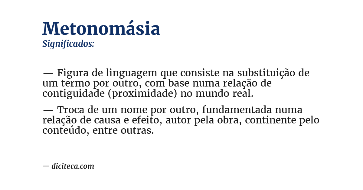 Significado de metonomásia
