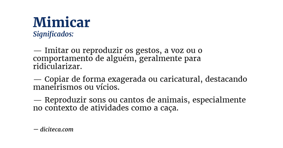 Significado de mimicar