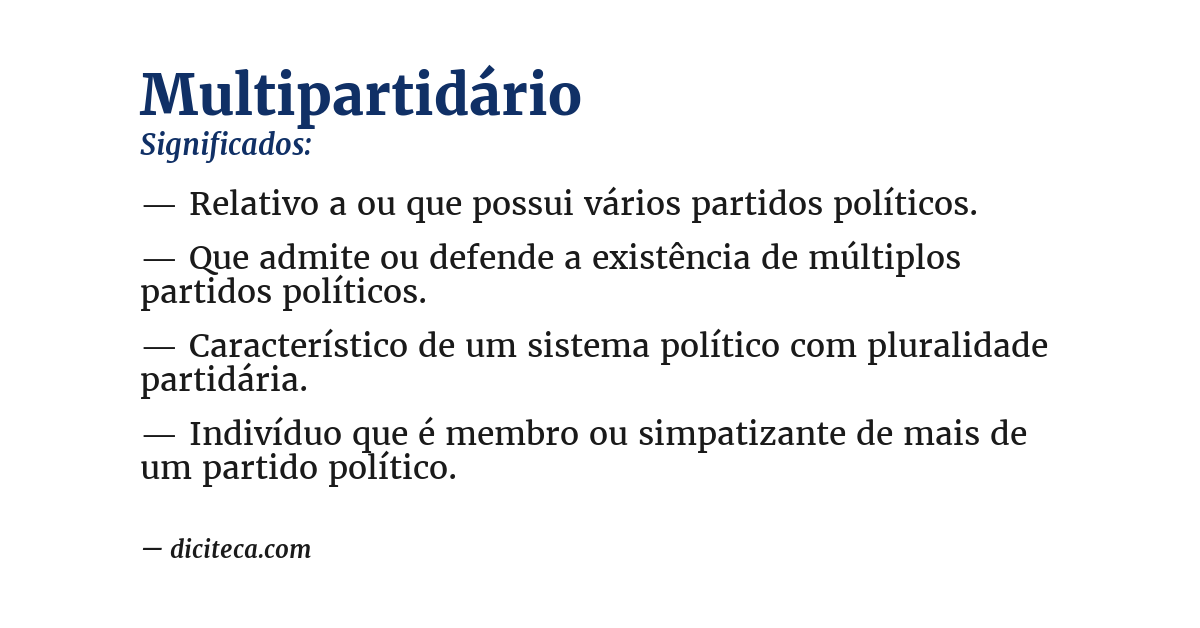 Significado de multipartidário