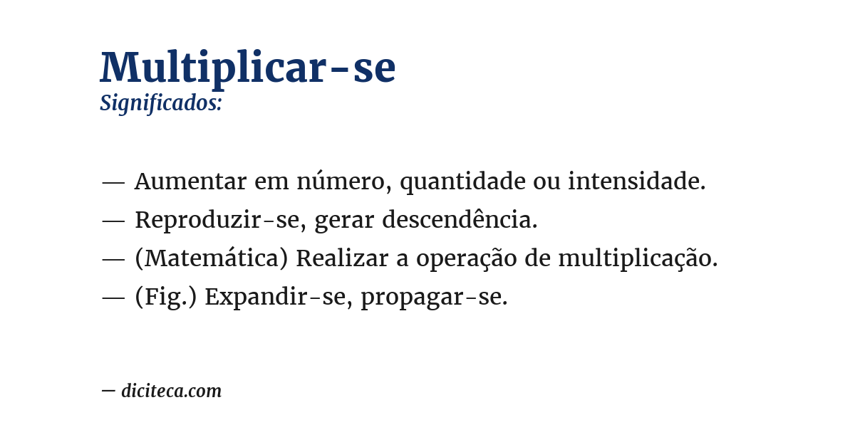 Significado de multiplicar-se