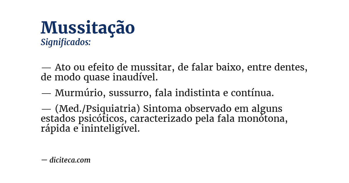 Significado de mussitação