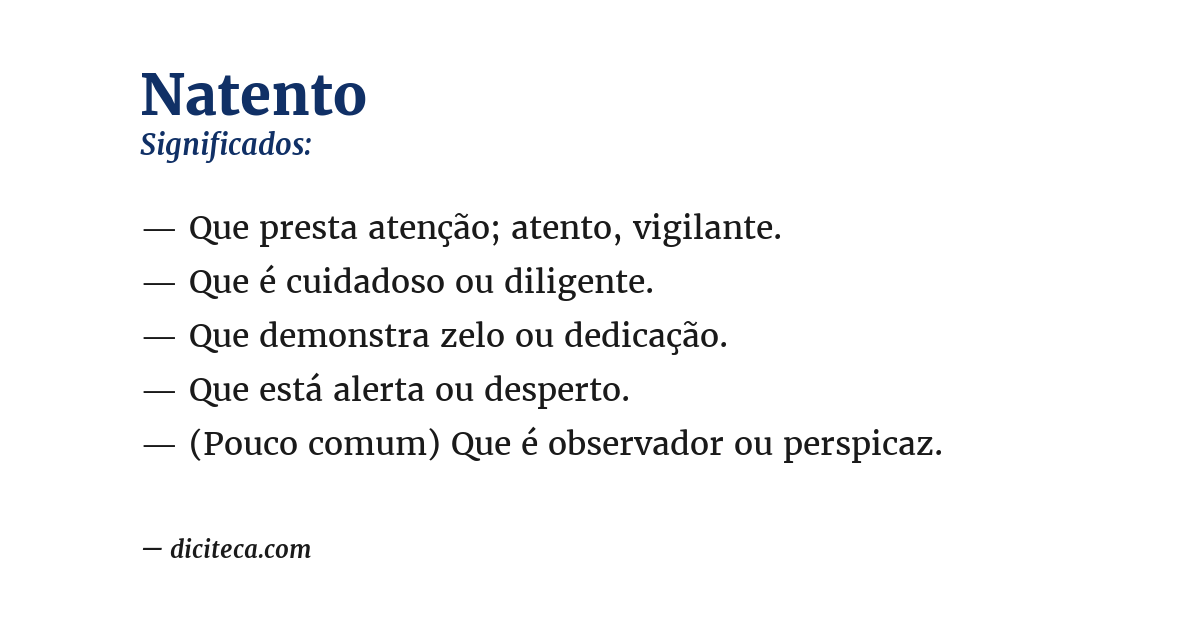 Significado de natento