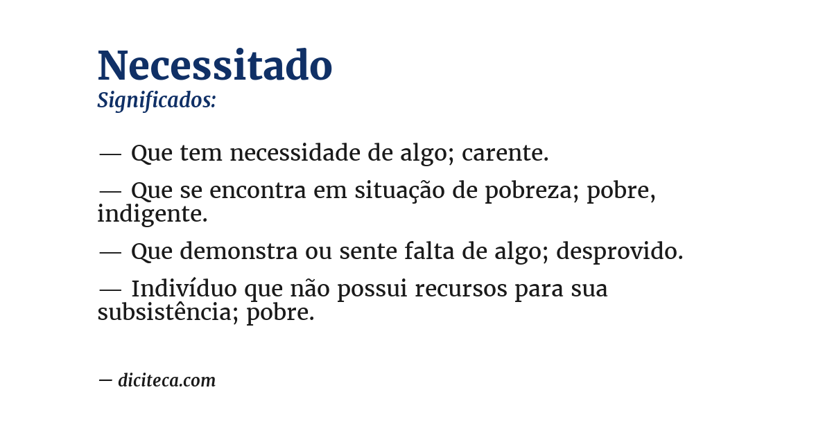 Significado de necessitado