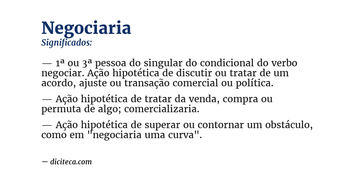 Significado de negociaria