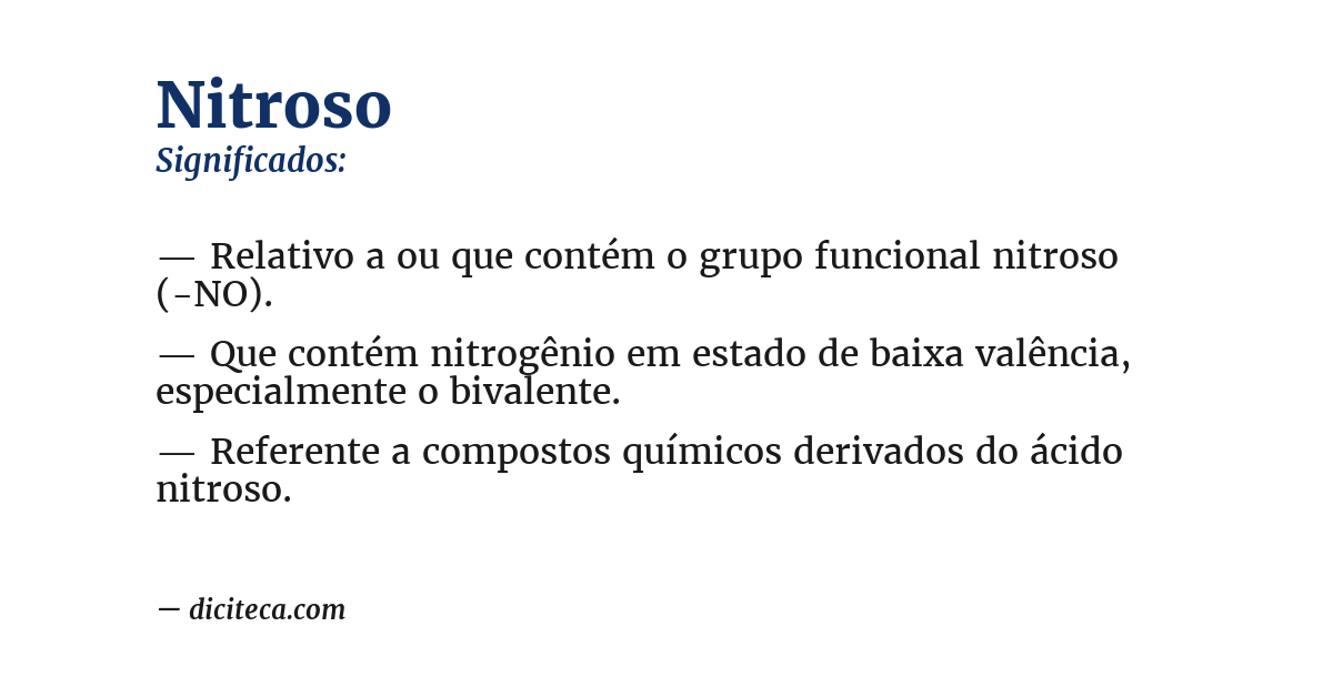 Significado de nitroso