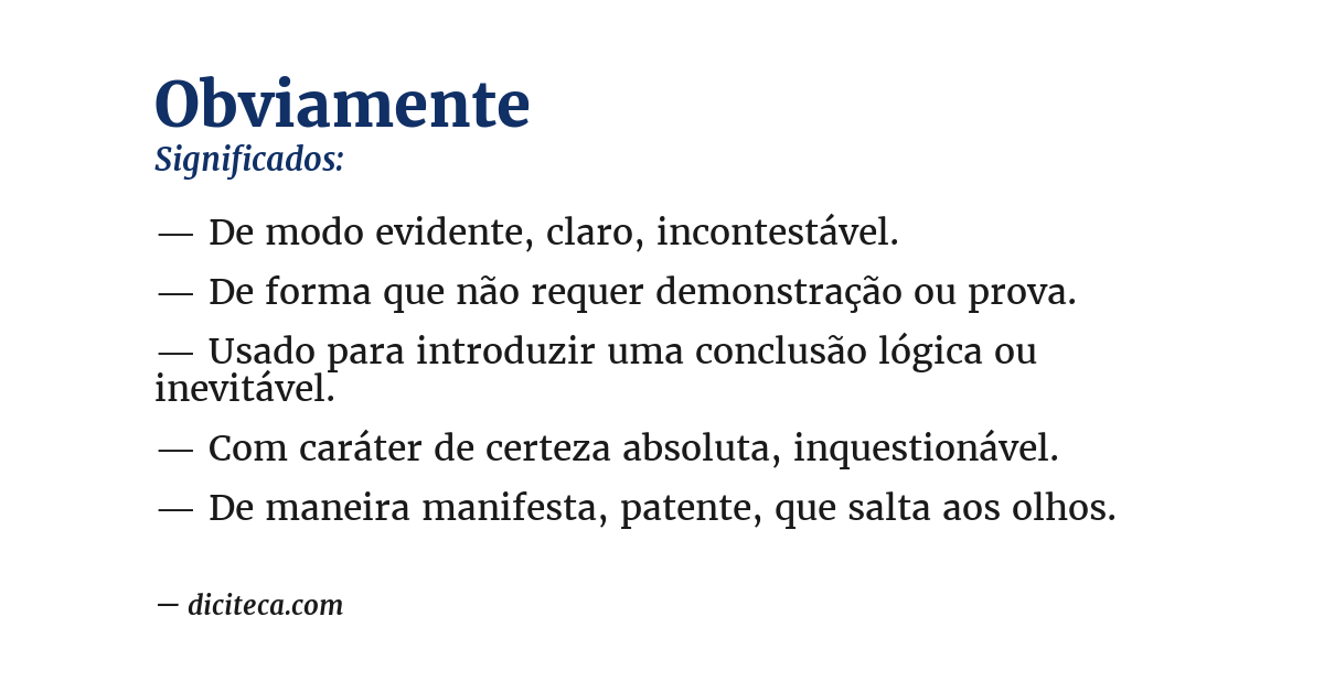 Significado de obviamente