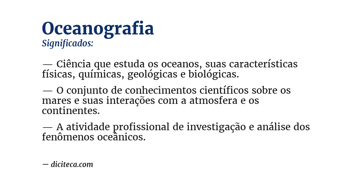 Significado de oceanografia