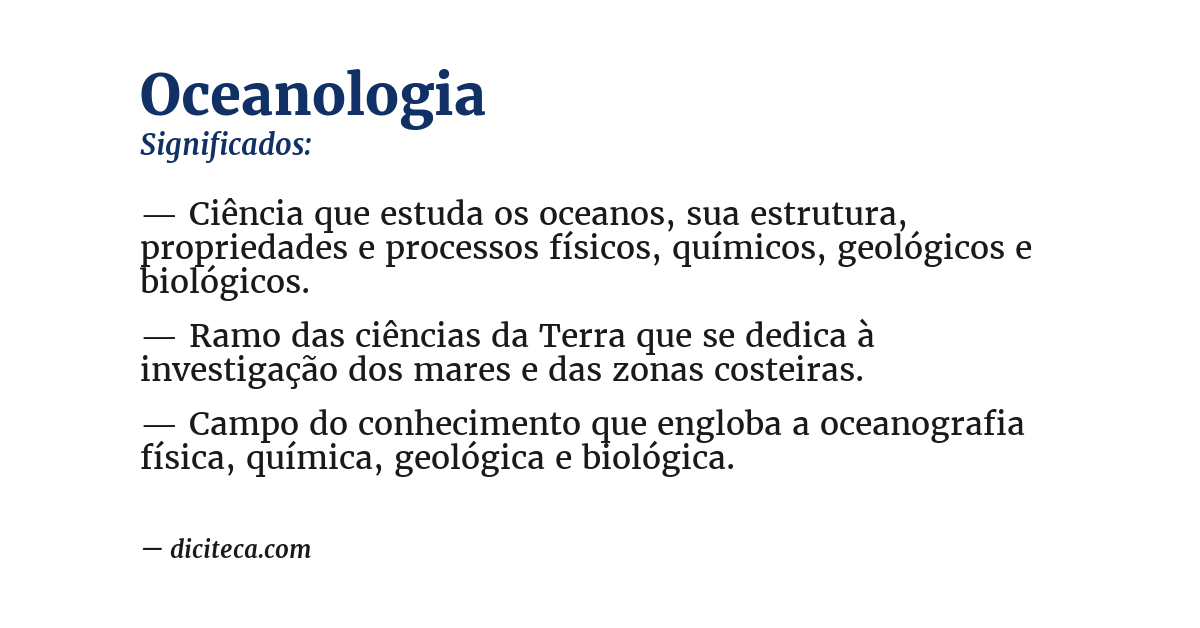 Significado de oceanologia