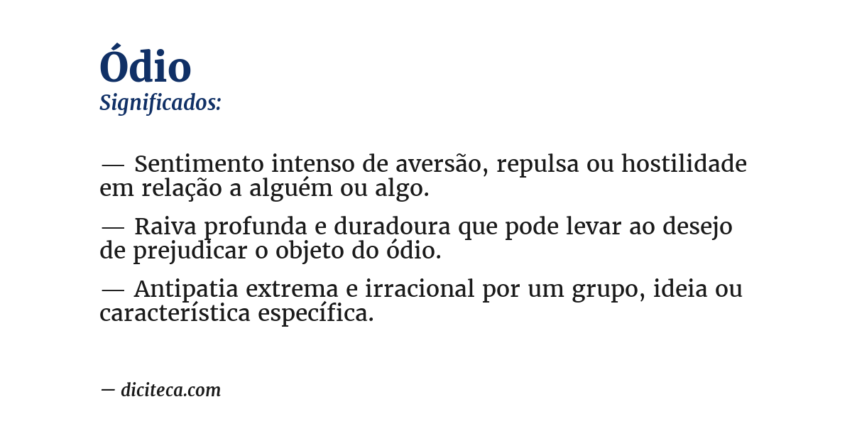 Significado de ódio