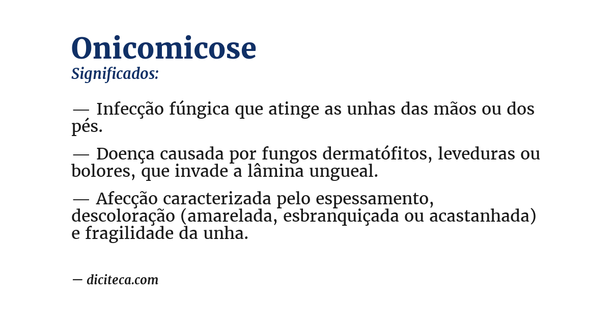Significado de onicomicose
