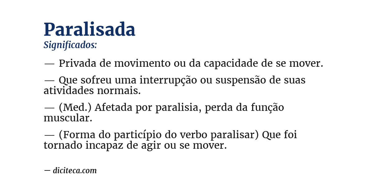 Significado de paralisada