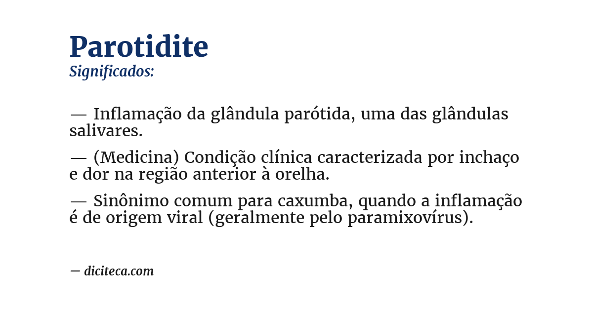 Significado de parotidite