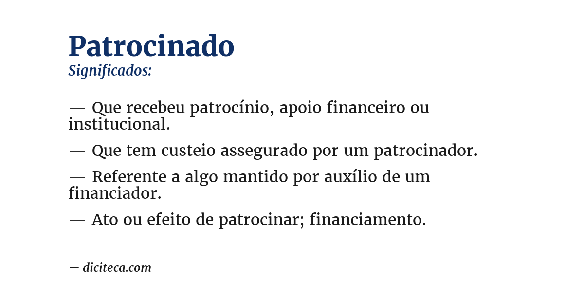 Significado de patrocinado