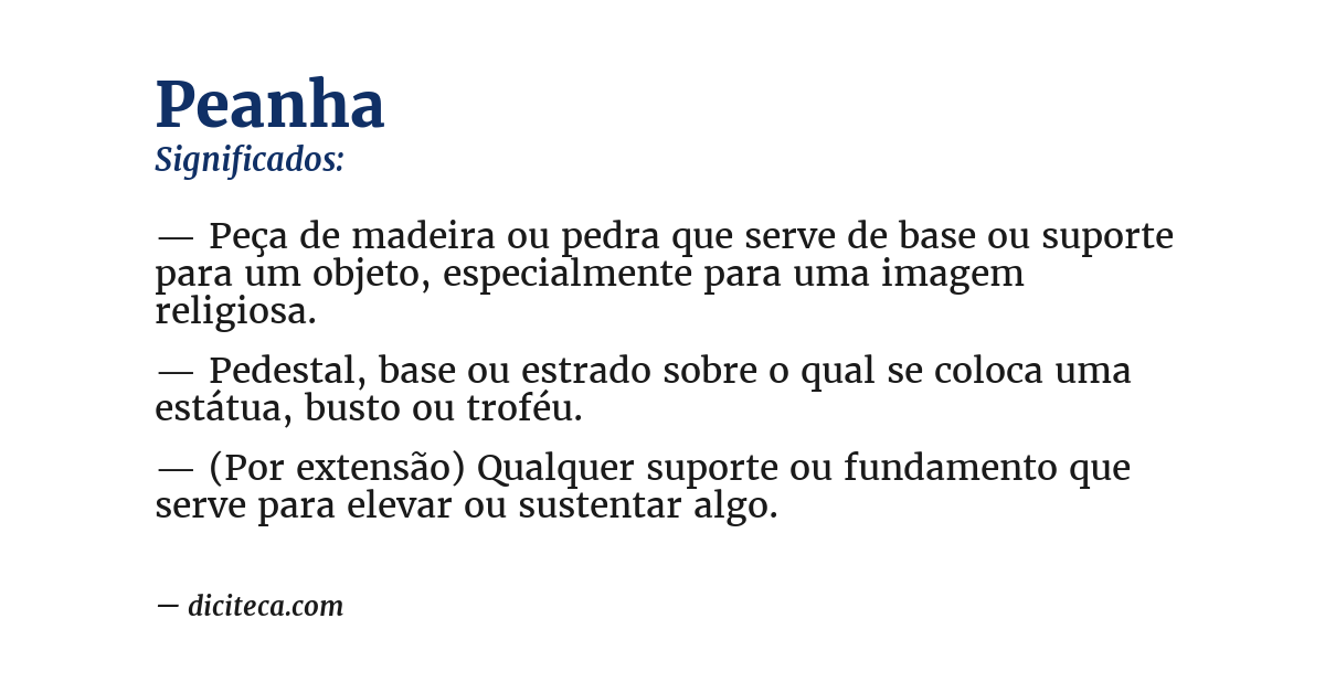Significado de peanha