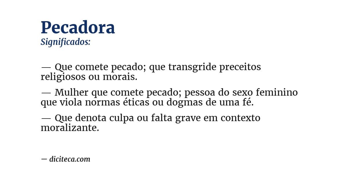 Significado de pecadora