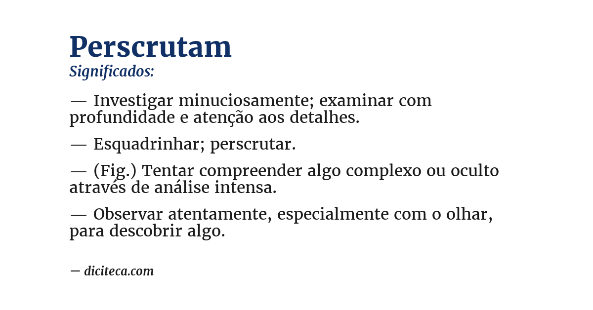 Significado de perscrutam