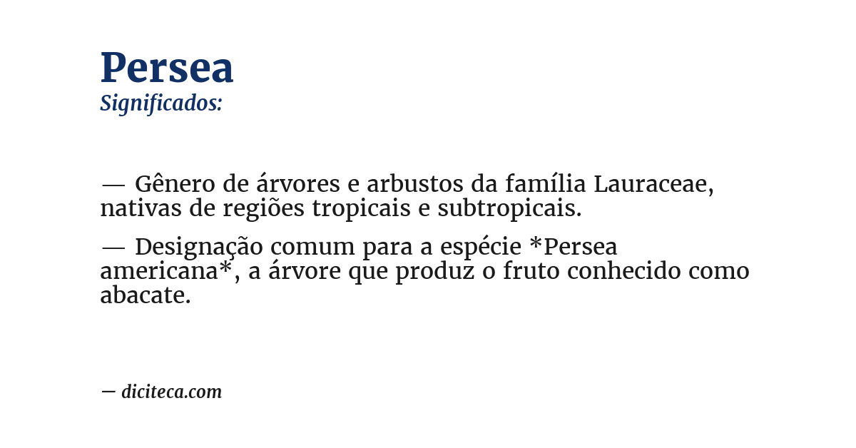 Significado de persea