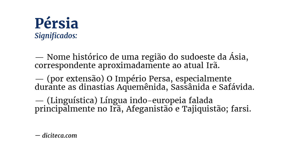 Significado de pérsia