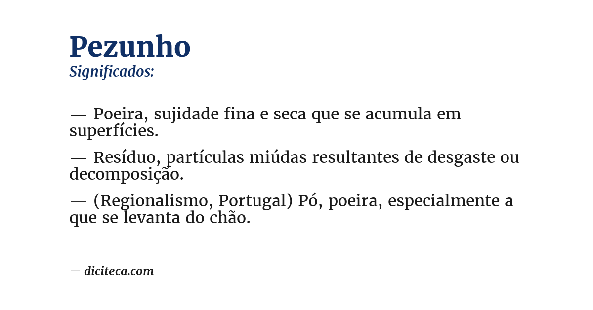 Significado de pezunho