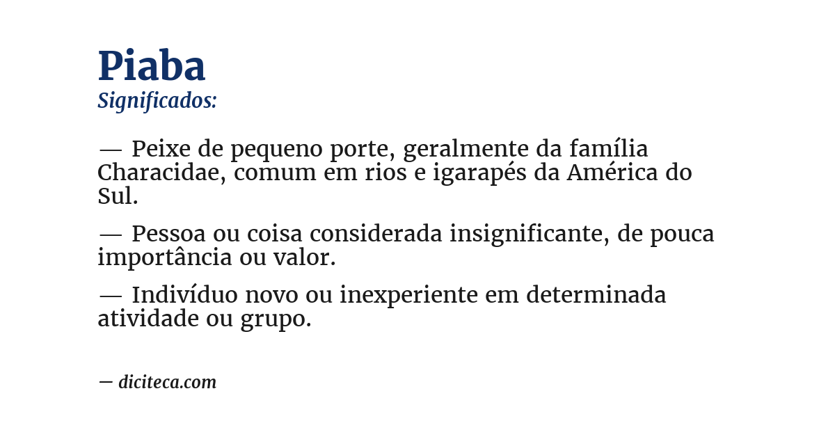 Significado de piaba