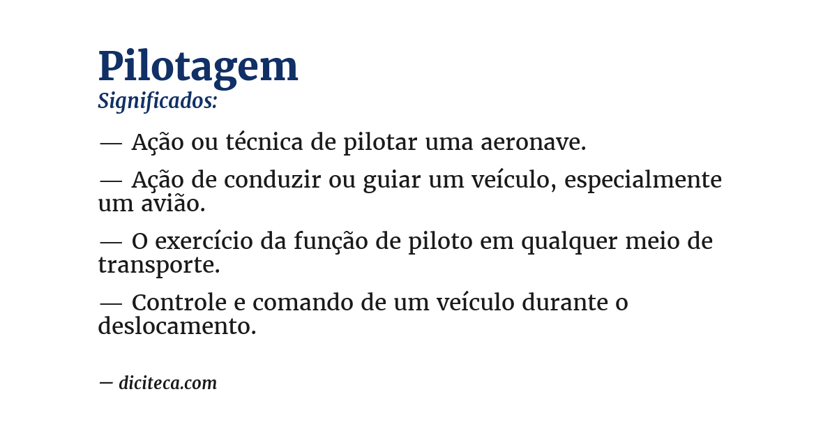 Significado de pilotagem