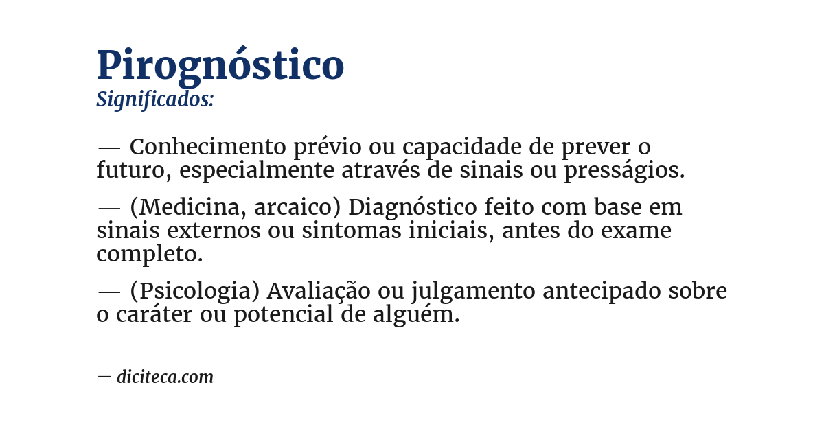 Significado de pirognóstico
