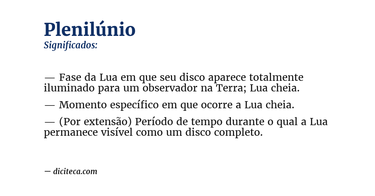 Significado de plenilúnio