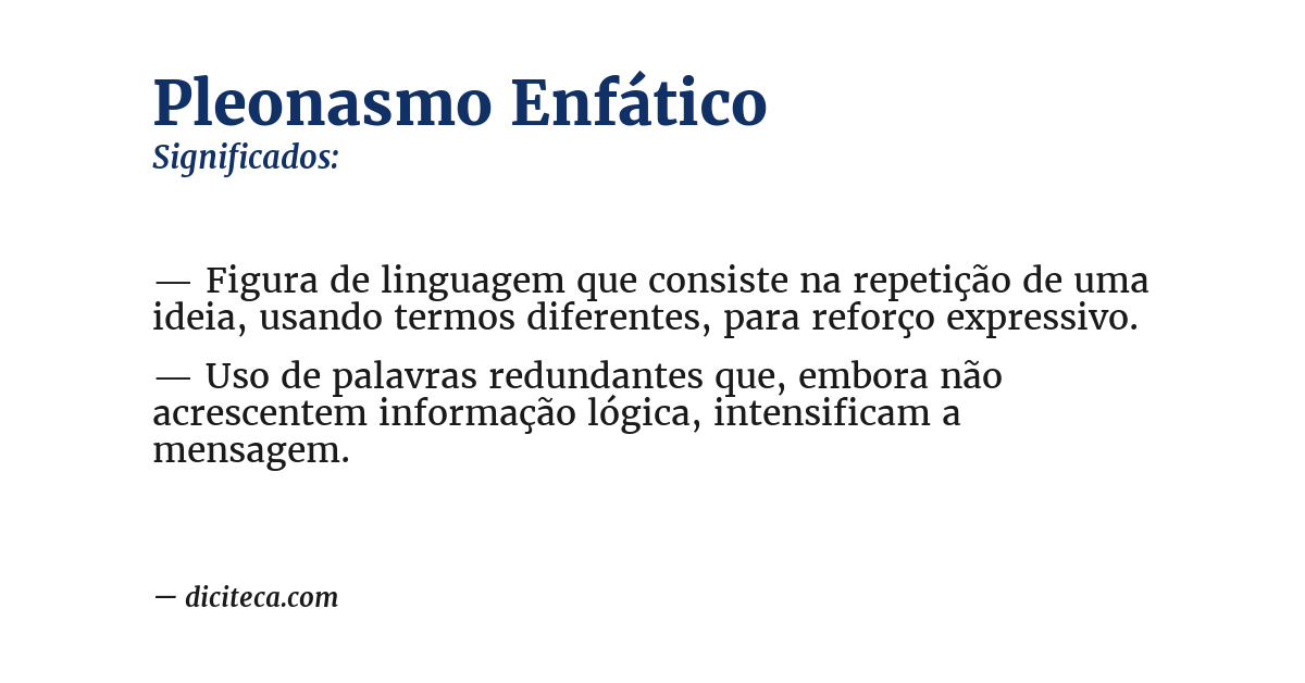 Significado de pleonasmo enfático