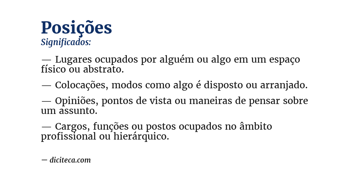 Significado de posições