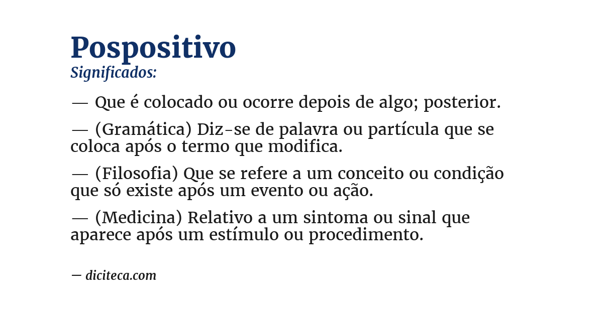 Significado de pospositivo