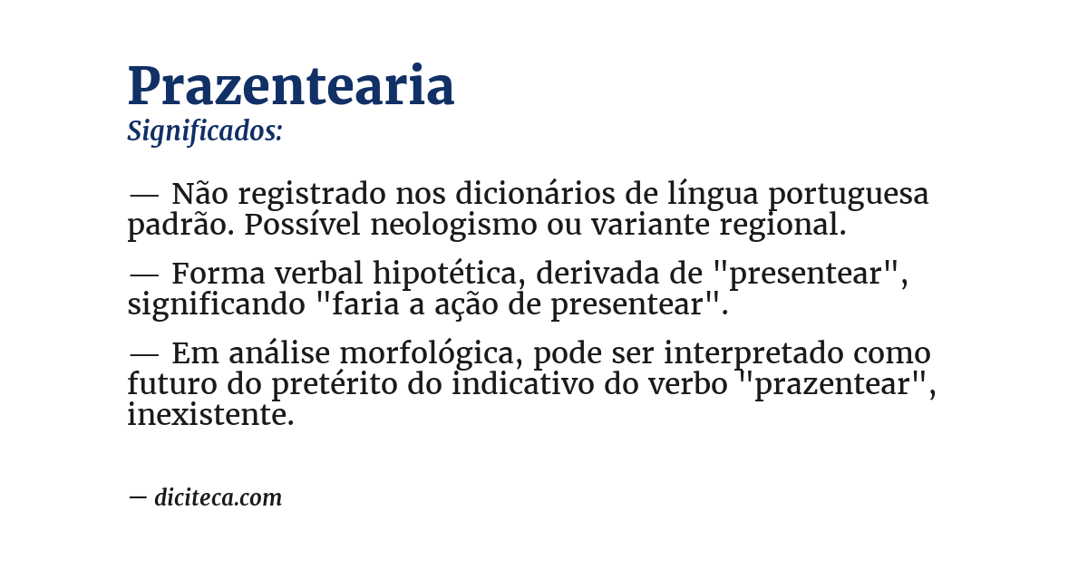 Significado de prazentearia