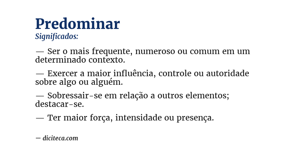 Significado de predominar