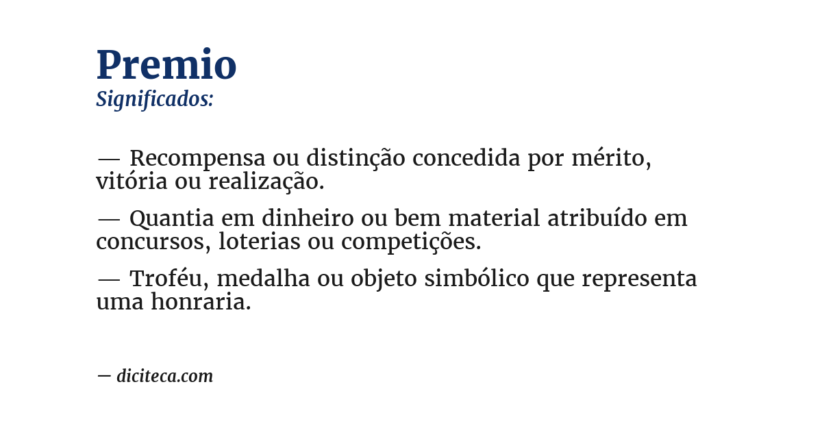 Significado de premio
