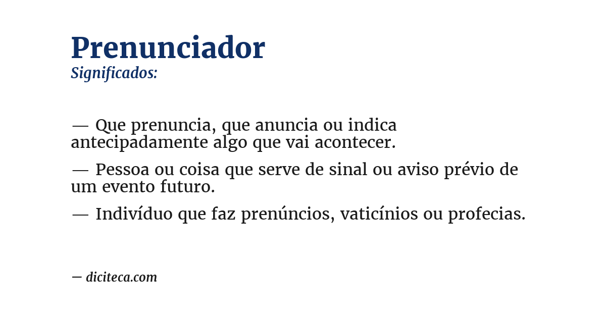 Significado de prenunciador