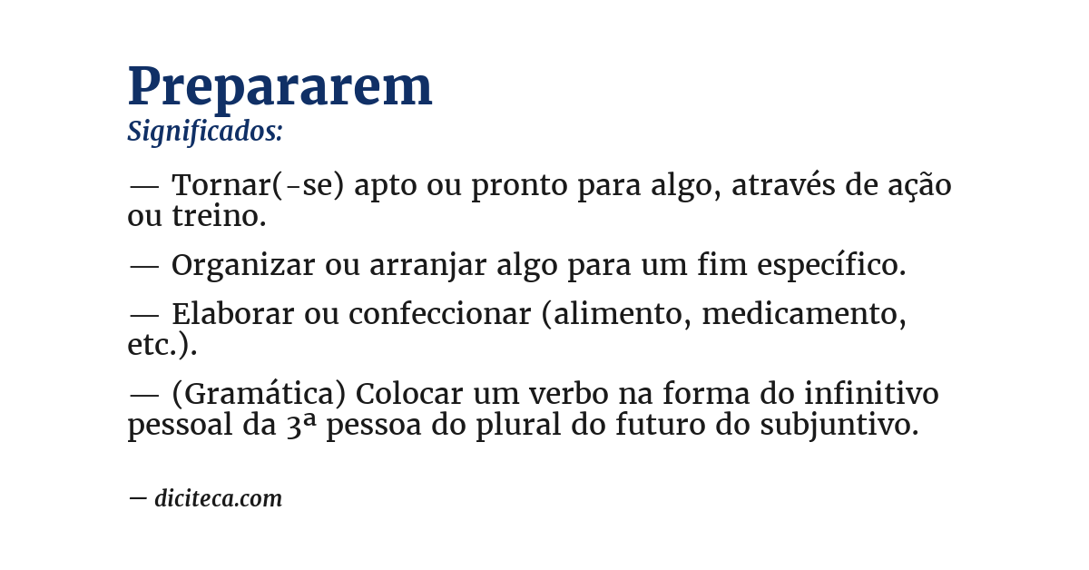 Significado de prepararem