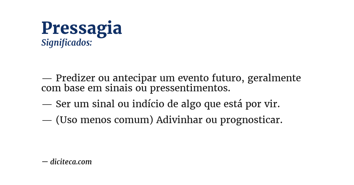 Significado de pressagia