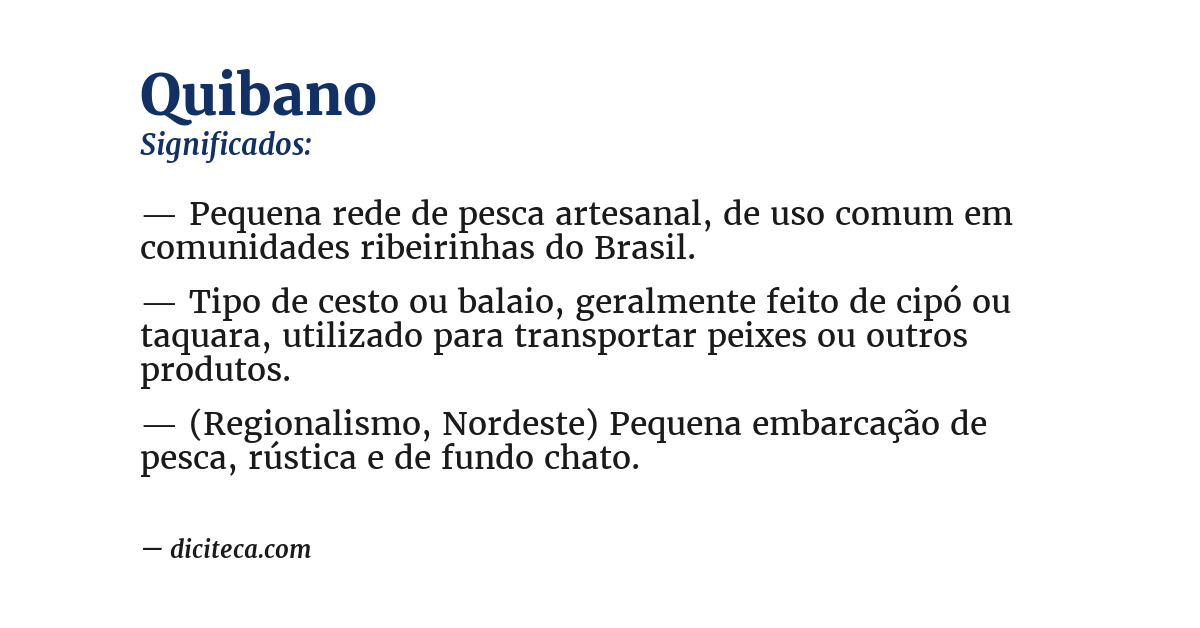 Significado de quibano