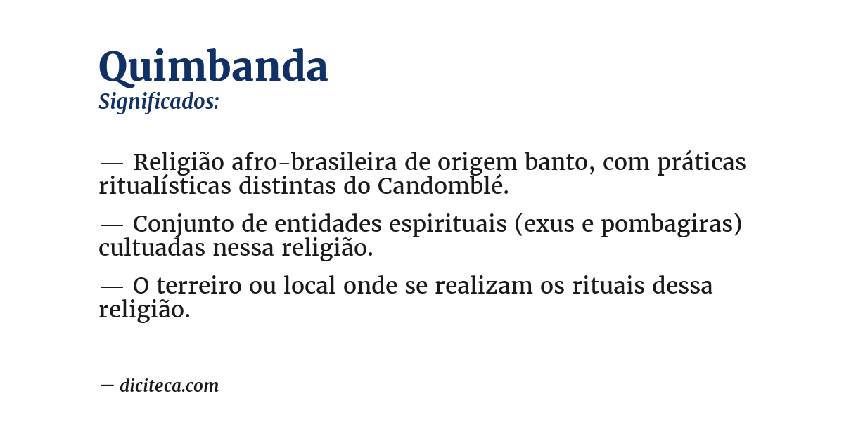 Significado de quimbanda