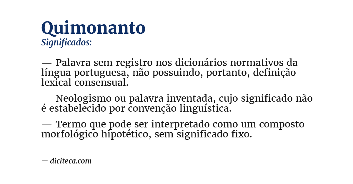Significado de quimonanto