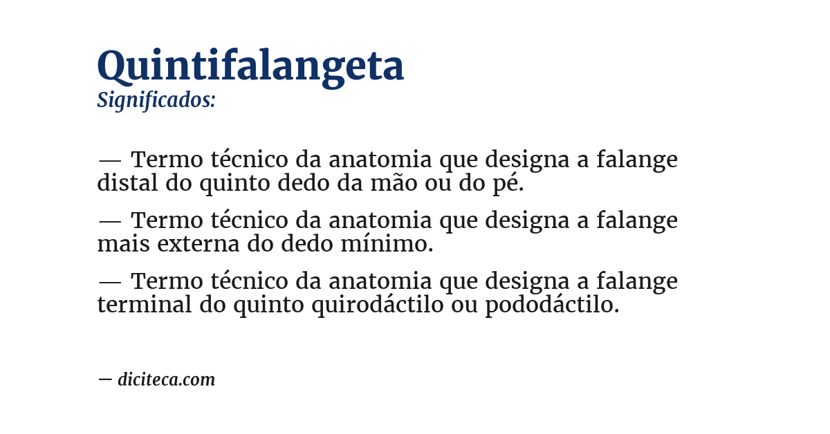 Significado de quintifalangeta