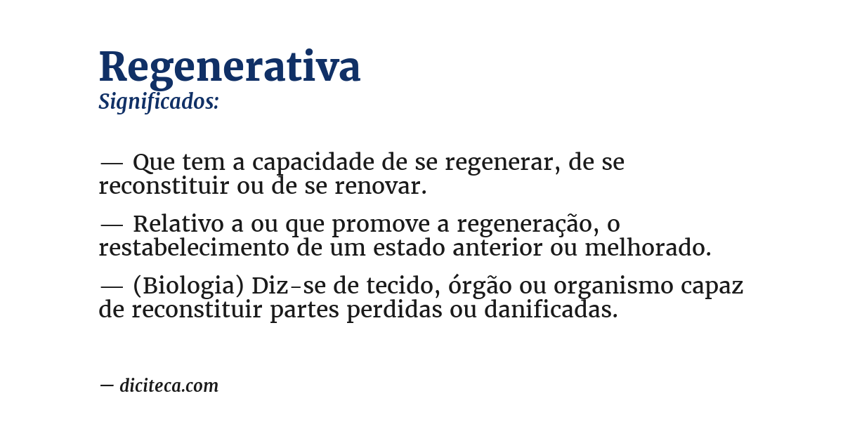 Significado de regenerativa