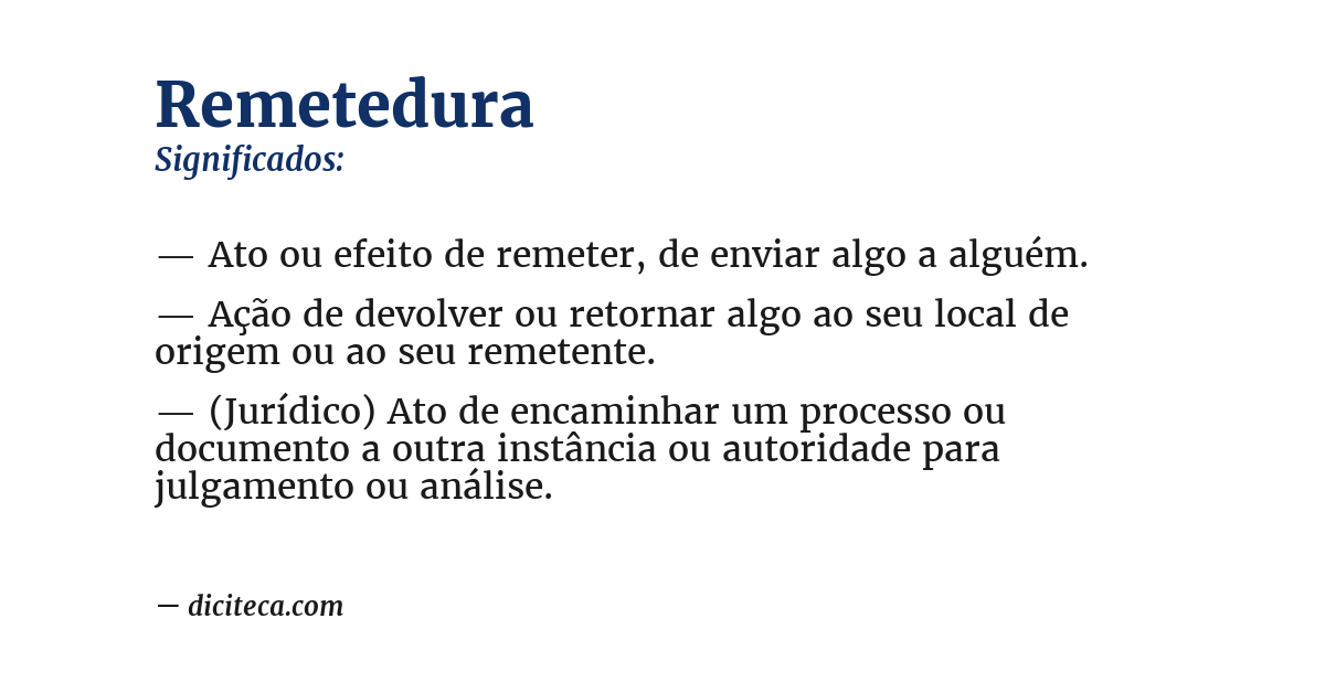 Significado de remetedura