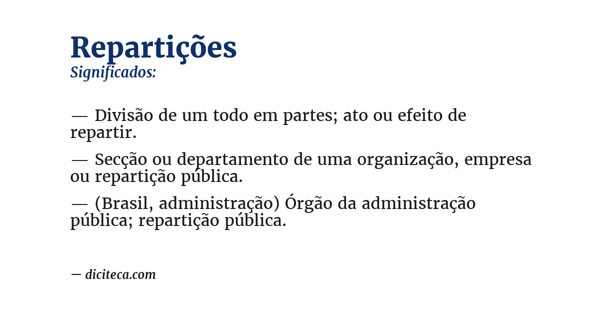 Significado de repartições