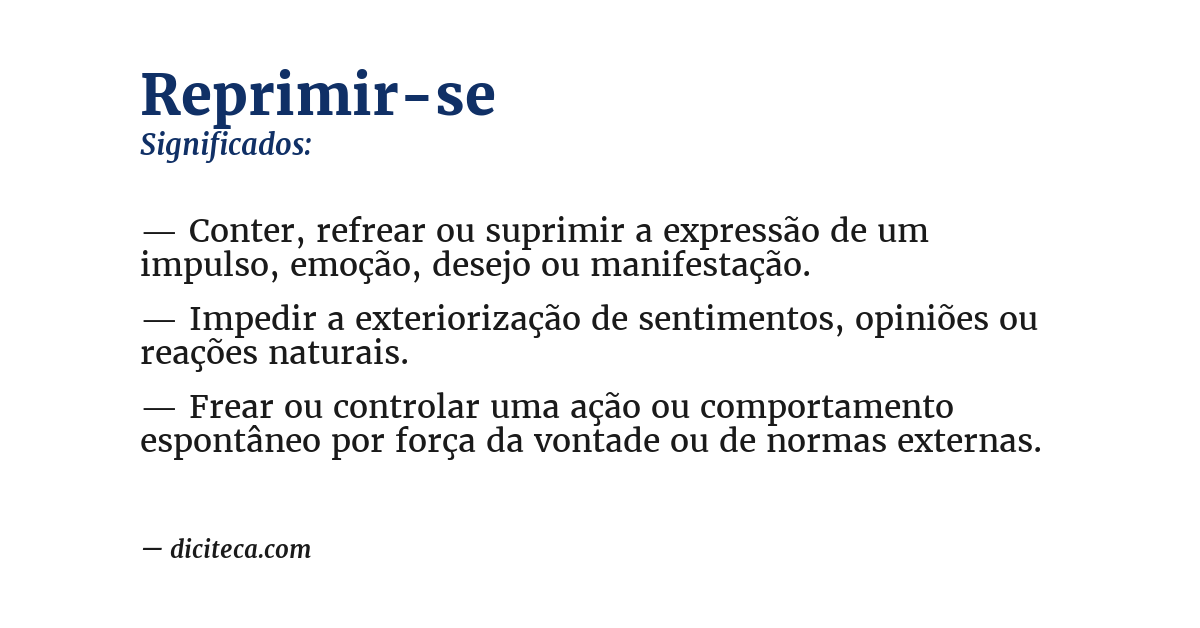 Significado de reprimir-se