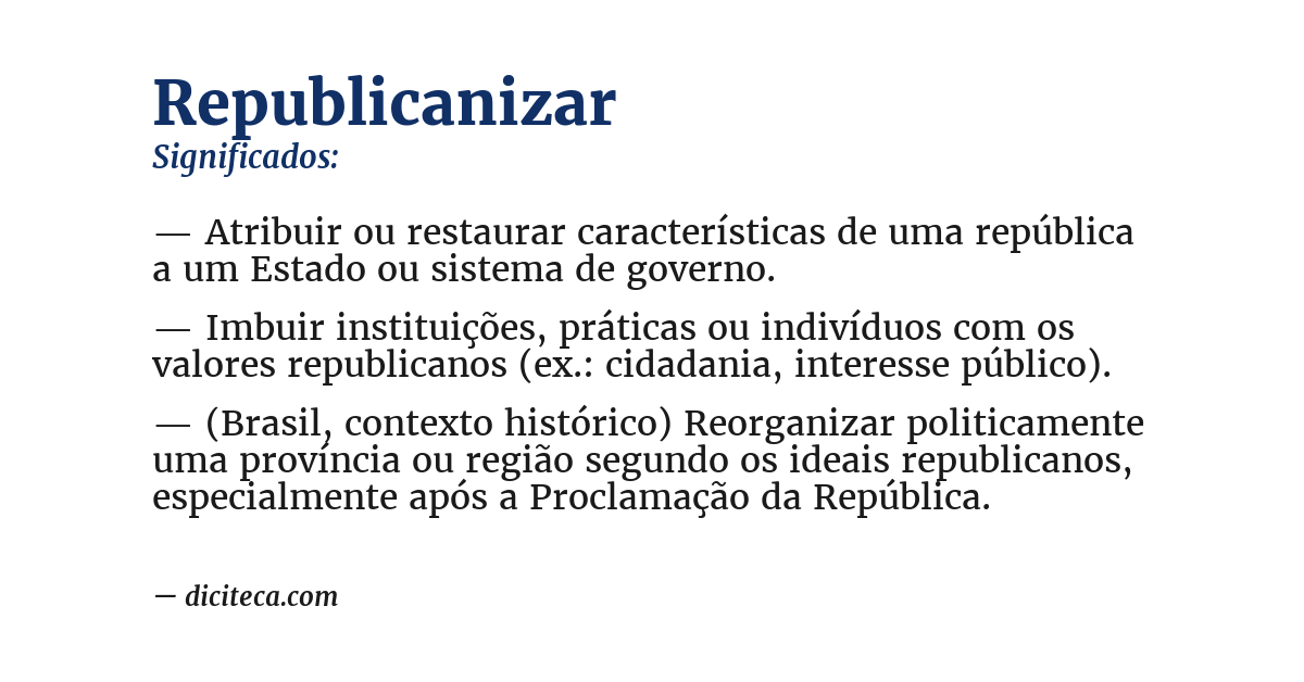 Significado de republicanizar