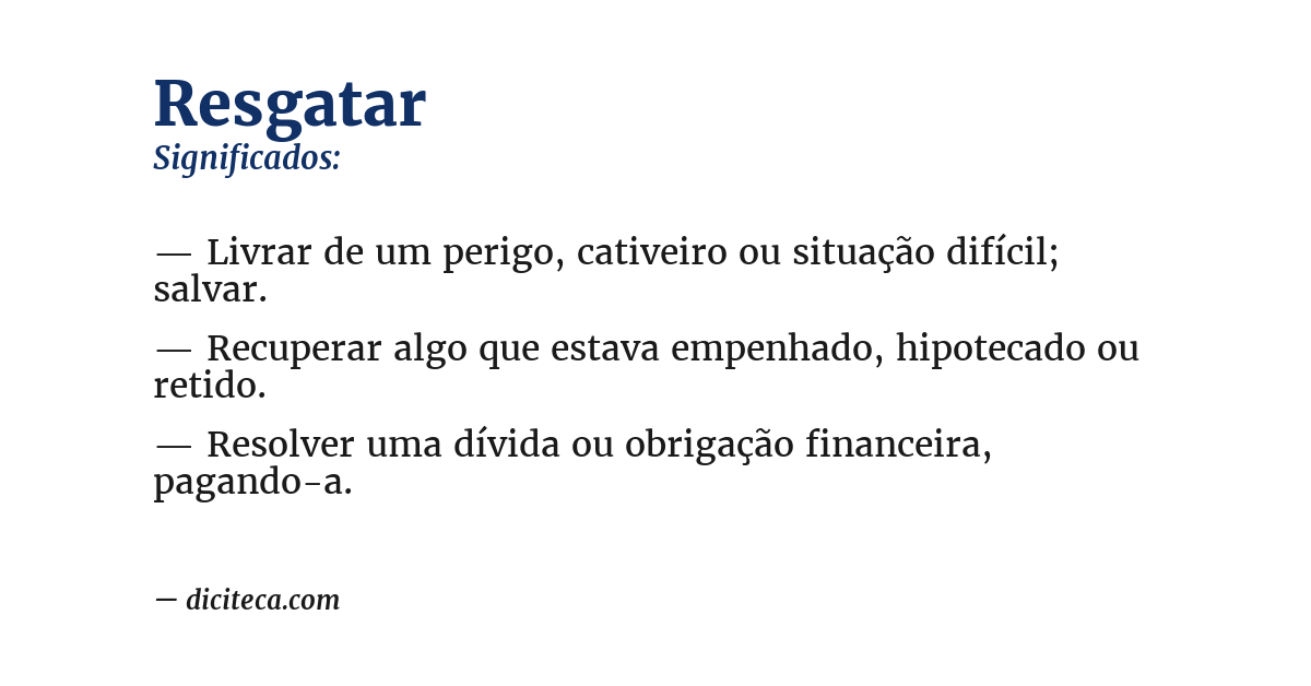 Significado de resgatar